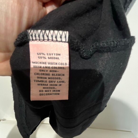 Juicy Couture Women's Black Embellished Cotton Blend V-Neck T-Shirt Size XS - Picture 11 of 11